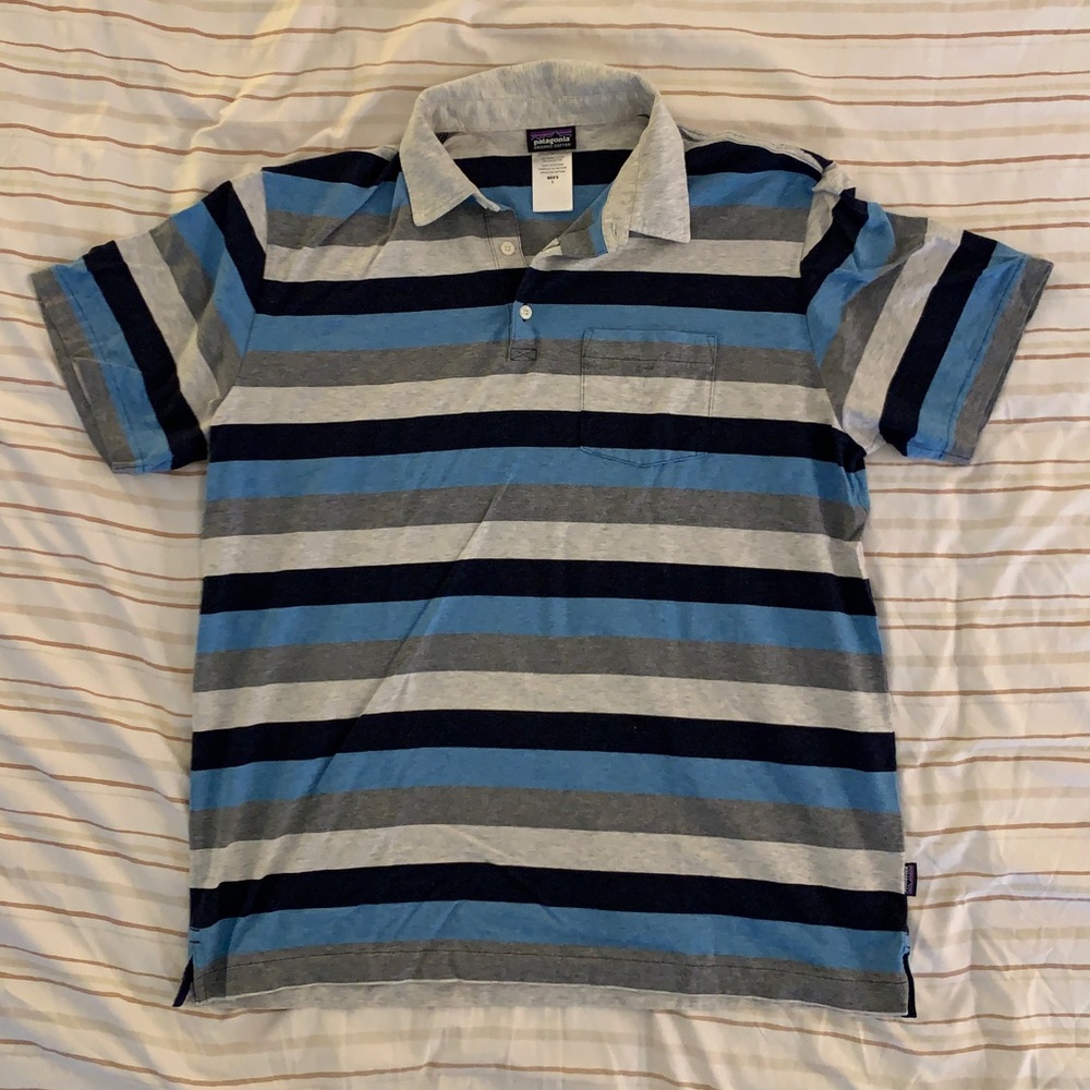 Patagonia, striped polo shirt, size L